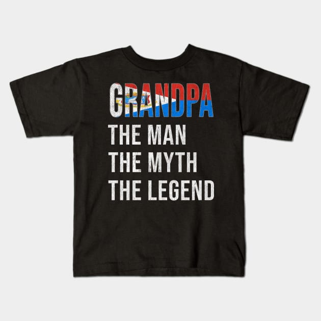 Grand Father St Sint Maartener Grandpa The Man The Myth The Legend - Gift for St Sint Maartener Dad With Roots From  Sint Maarten Kids T-Shirt by Country Flags